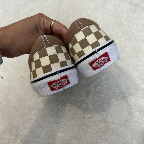 Vans Classic Slip On Checkerboard Women's 7.5 Men's 6 In Walnut Worn Once - Picture 4 of 7